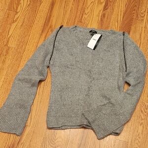NWT MNG Light Gray Zipper Women's Sweater